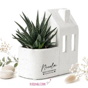 Casetta Portapiantina e Portacandela in ceramica Personalizzabile