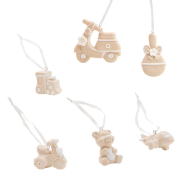 OFFERTISSIMA Ciondoli in Ceramica Beige Bomboniere Battesimo BIMBO e BIMBA