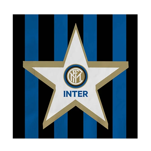 20 Tovaglioli 33x33 cm per festa tema Inter