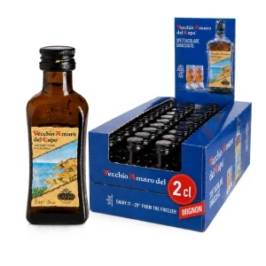 Vecchio Amaro del Capo Mignon 20 ml (2 cl) in Vetro - Ideale per Bomboniere e Segnaposto