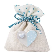 Sacchettino Portaconfetti celeste con cuore in Offerta