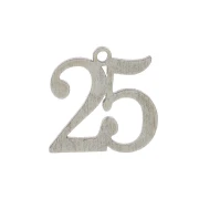 ciondolo bomboniere numero 25 per nozze argento