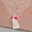 Partecipazione Nozze Originale con cuore floreale - Castagno