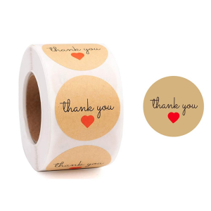 Adesivo "thank you" in carta Kraft