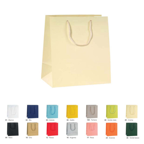 Shopper in cartoncino luxury 16x19x8 cm - scegli il colore