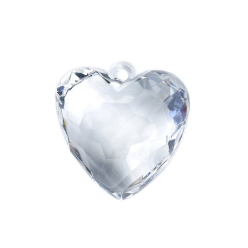 ciondolo cuore cristallo trasparente, ideale per sacchetto o per decorazione