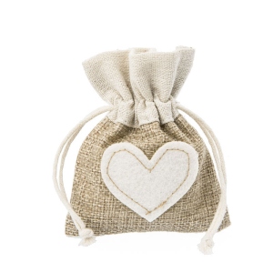Bomboniere Sacchettini Portaconfetti di Yuta con Cuore in Stock