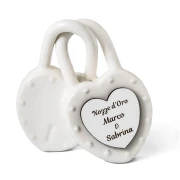 Bomboniere Matrimonio e anniversario Lucchetti cuori Porcellana Personalizzati