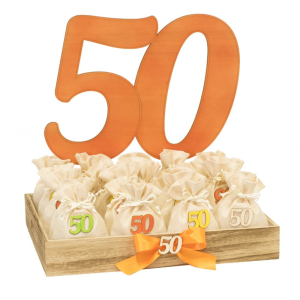 Bomboniere 50 Anni compleanno Cesto con 20 sacchetti