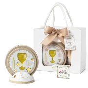 Bomboniere Comunione Linea Pittura 2027 Luce LED o Profumatore con calice e base decorata
