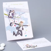 Partecipazione Matrimonio Originale Simpatica paracadute - Libellula