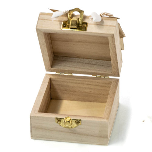 bomboniere originali scatolina legno con angelo in gesso