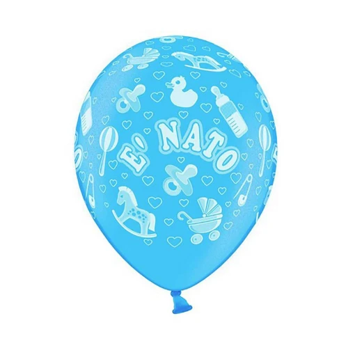 Palloncini nascita Celeste \"é Nato\" - confezione 10 pezzi