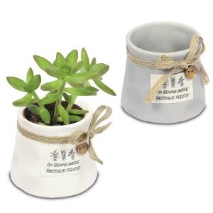 Bomboniere Solidali Quadrifoglio Linea Terra 2026 Portapiantina standard in ceramica