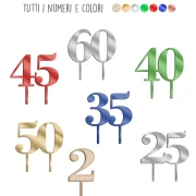 Idea Originale Cake Topper Numeri in Plexiglass Colorati e Legno