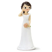 cake topper sposa capelli scuri 21 cm