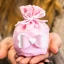 Bomboniere Battesimo e Nascita Bimba 2027 Linea Point Sacchettini Portaconfetti rosa