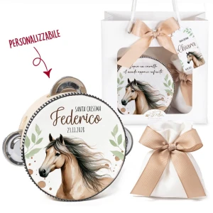 Bomboniere Tamburelli Tema Cavallo Personalizzati