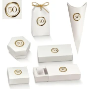 Scatoline portaconfetti Nozze D'Oro stile ceralacca con numero 50
