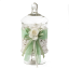 Confettata in vetro con rosa e dettagli verdi