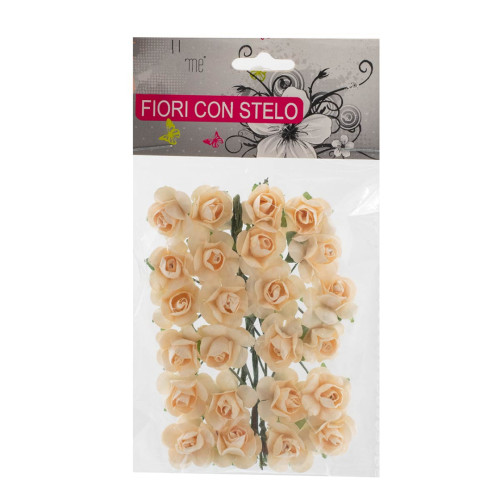 fiori boccioli rose rosellina per bomboniere confezione 24 pz