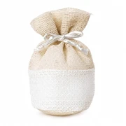 ⚡OFFERTISSIMA Sacchetto Tondo Portaconfetti Linea Elegance in Juta e Rete