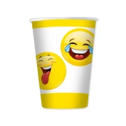 8 bicchieri faccine 200cc tema emoticons