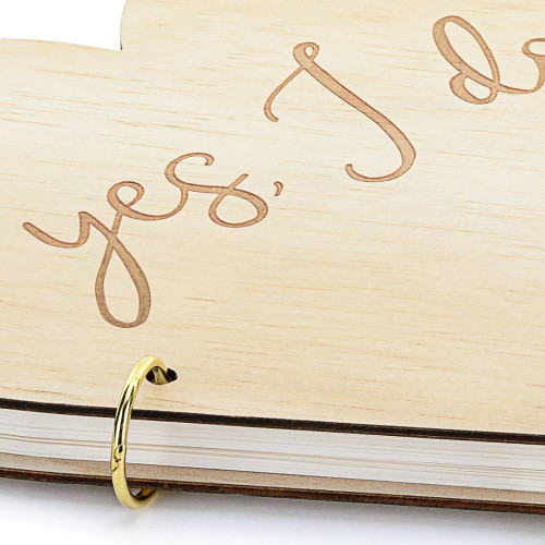 Guest book matrimonio originale in legno a Cuore "Yes i do"