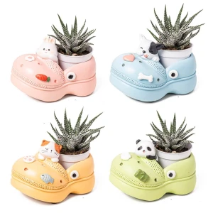 Simpaticissimi Vasetti Ciabattina Crocs Portapiantina con animali - Alta Qualità