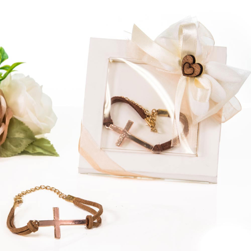 Idea Bomboniera Comunione e Cresima Bracciale croce oro