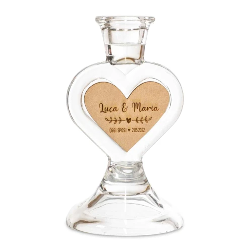 Bomboniere Matrimonio Personalizzate Candeliere cuore inciso