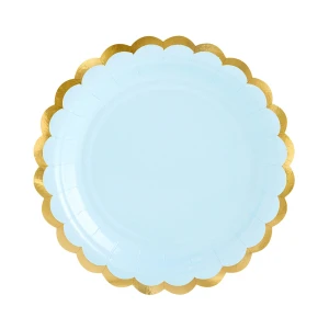 6 Piatti di carta 18 cm colore Celeste