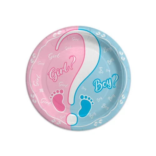 8 piattini di carta 18 cm baby shower