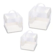 Scatole in pvc con manico e fondino per bomboniere