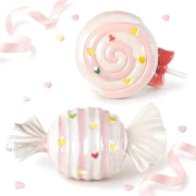 Bomboniera 2026 Battesimo e Nascita Femmina LED Candy & Lollipop in Porcellana Luce LED