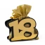 Bomboniere 18 Anni Linea Oro Sacchettini con Scatolina Numero 18 Colorati o Nero/Oro