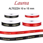 Nastro in raso “Laurea” con stampa oro - Nero o Rosso