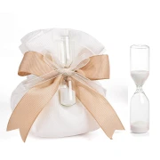 Bomboniere o Segnaposto 2026 Clessidra mini in vetro con sabbia bianca