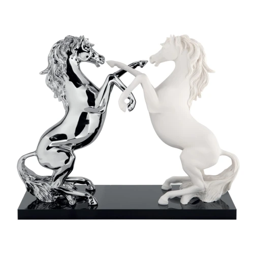 Idea Regalo Cavalli Argento e Bianco su Base