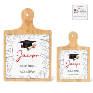 Bomboniere Laurea Tocco Personalizzate Tagliere in legno