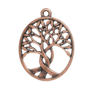 ciondolo albero della vita per bomboniere  ovale colore rame