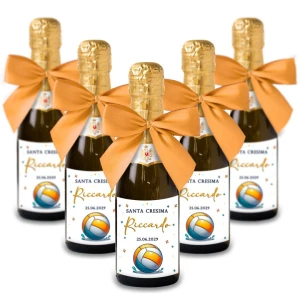 Bomboniere Mini bottiglie Prosecco Personalizzate o Segnaposto Tema Pallavolo