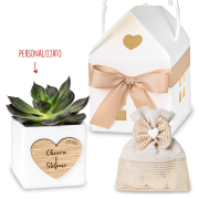 Bomboniere Vasetti di Ceramica Personalizzati con Nomi e Data per Piante Grasse Mini Cactus