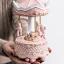 Bomboniere o regalo Battesimo e Nascita Bimba 2027 Carillon Carosello Giostra cavallini rosa