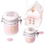 Bomboniere Battesimo e Nascita 2026 Linea Baby Box Barattolino Orsetto Rosa con frase