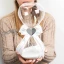 Idea Regalo Nozze di Diamante 2025 Clessidra Maxi in vetro con sabbia bianca con applicazione cuore
