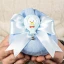 Bomboniere 2027 Battesimo Nascita Maschio Magnete Palloncino Celeste con Orsetto e Campanella