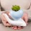 Vaso portapiantina Mano con Cuore in ceramica personalizzabile