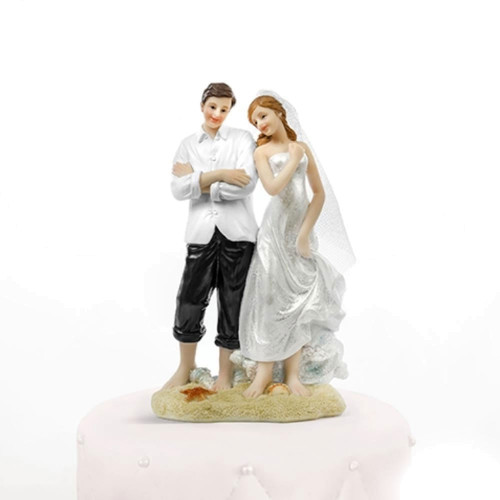 cake topper centro torta matrimonio tema mare sposi in spiaggia