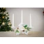 Idea Regalo Natale - Candeliere a 3 in ferro battuto con composizione floreale